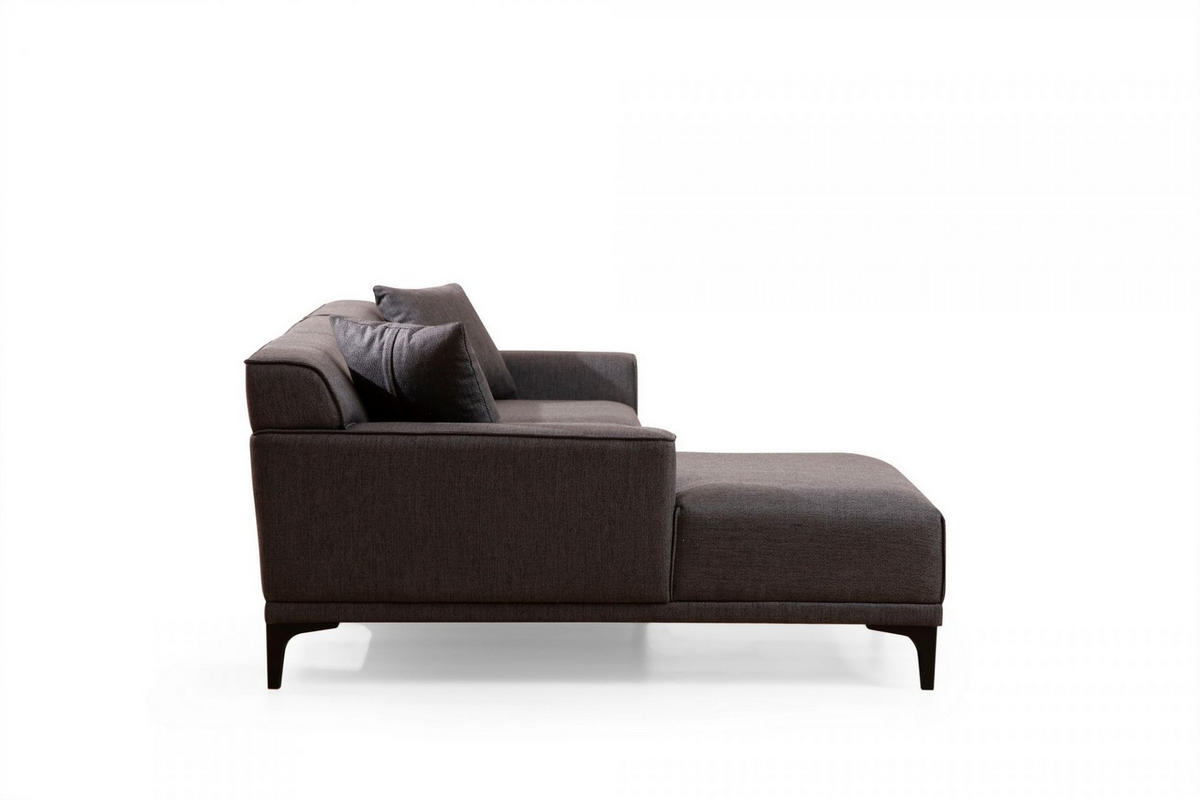 ECKSOFA modern inklusive Zierkissen - Anthrazit/Schwarz, Holz/Kunststoff (250/145cm) - myHomelando
