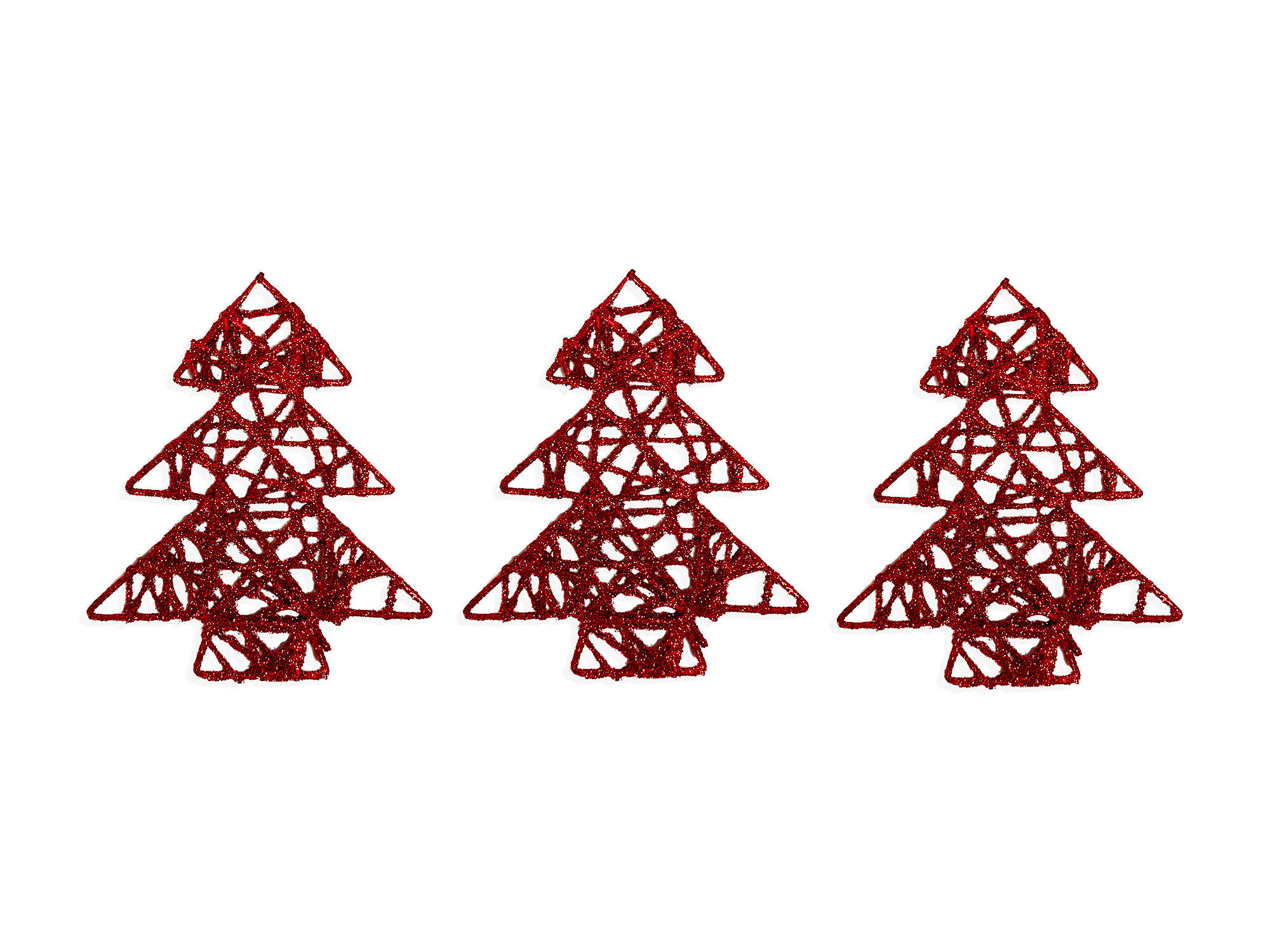LAALU WEIHNACHTSBAUMSCHMUCK-SET roter Baum 10 cm - Rot, Textil/Metall (15/5/15cm) - LAALU