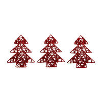 LAALU WEIHNACHTSBAUMSCHMUCK-SET roter Baum 10 cm - Rot, Textil/Metall (15/5/15cm) - LAALU