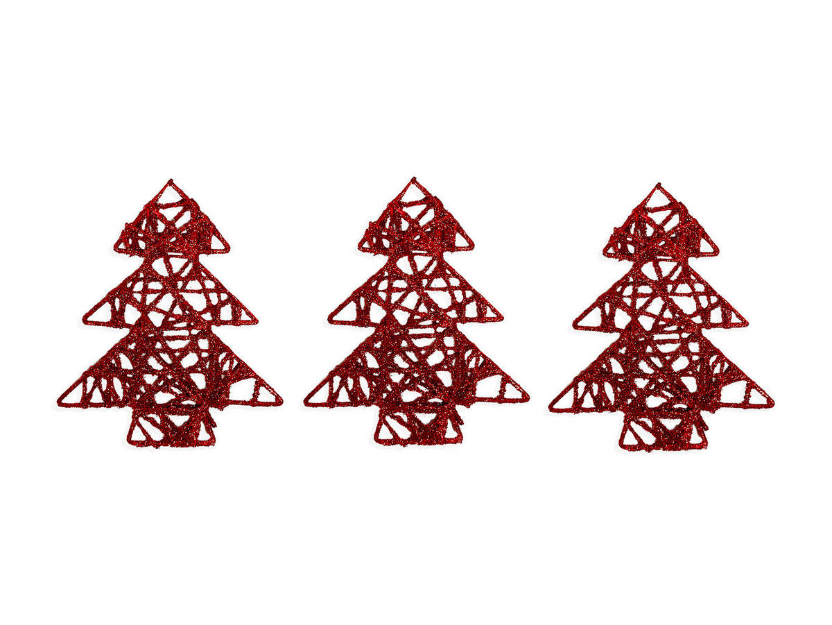 LAALU WEIHNACHTSBAUMSCHMUCK-SET roter Baum 10 cm - Rot, Textil/Metall (15/5/15cm) - LAALU