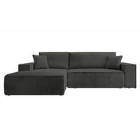 ECKSOFA Farese New Dunkelgrau Cord - Dunkelgrau/Schwarz, Kunststoff/Textil (267/167cm) - Selsey