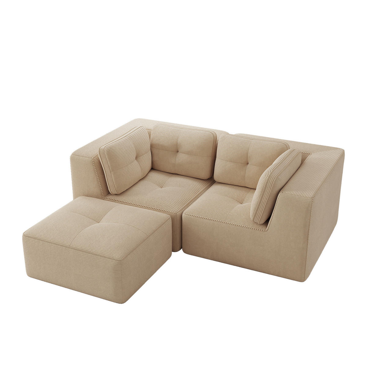 ECKSOFA modular Cord Beige - Beige, Kunststoff (177/208cm) - Meubliv