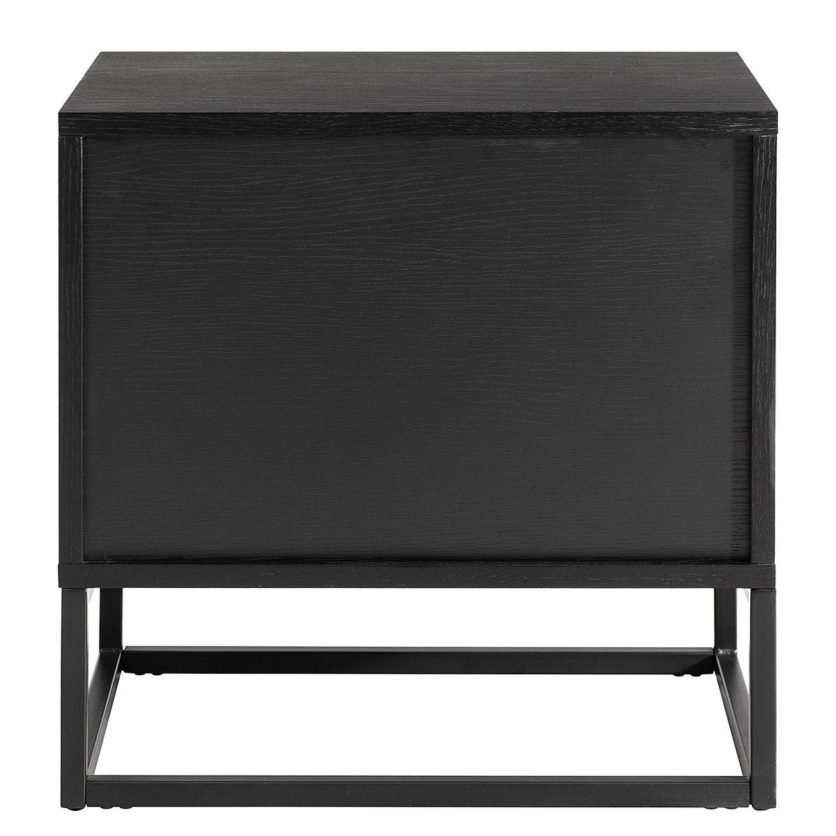 NACHTKOMMODE - MDF / Metall - Eiche - Eichefarben/Schwarz, Holzwerkstoff/Metall (55/55/40cm) - home24