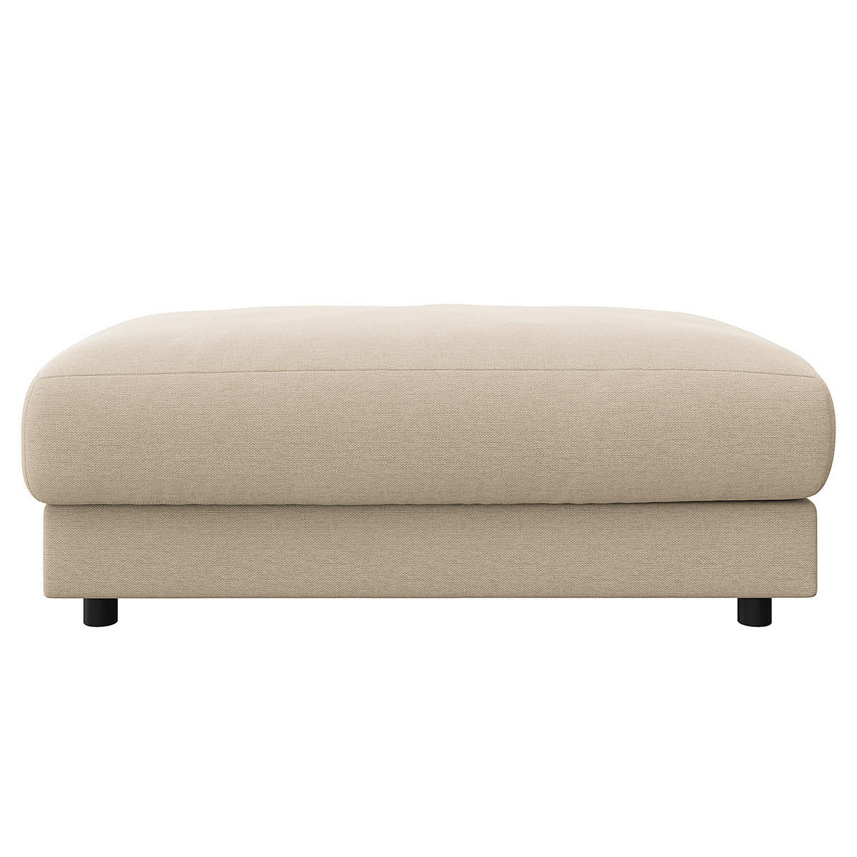 POLSTERHOCKER - Beige/Schwarz, Holz/Kunststoff (107/77/41cm) - home24