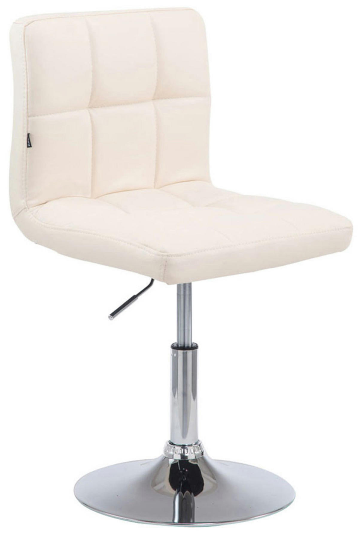 DREHSTUHL 4er Set Lederlook creme - Chromfarben/Creme, Textil/Metall (44/74/49cm) - CLP