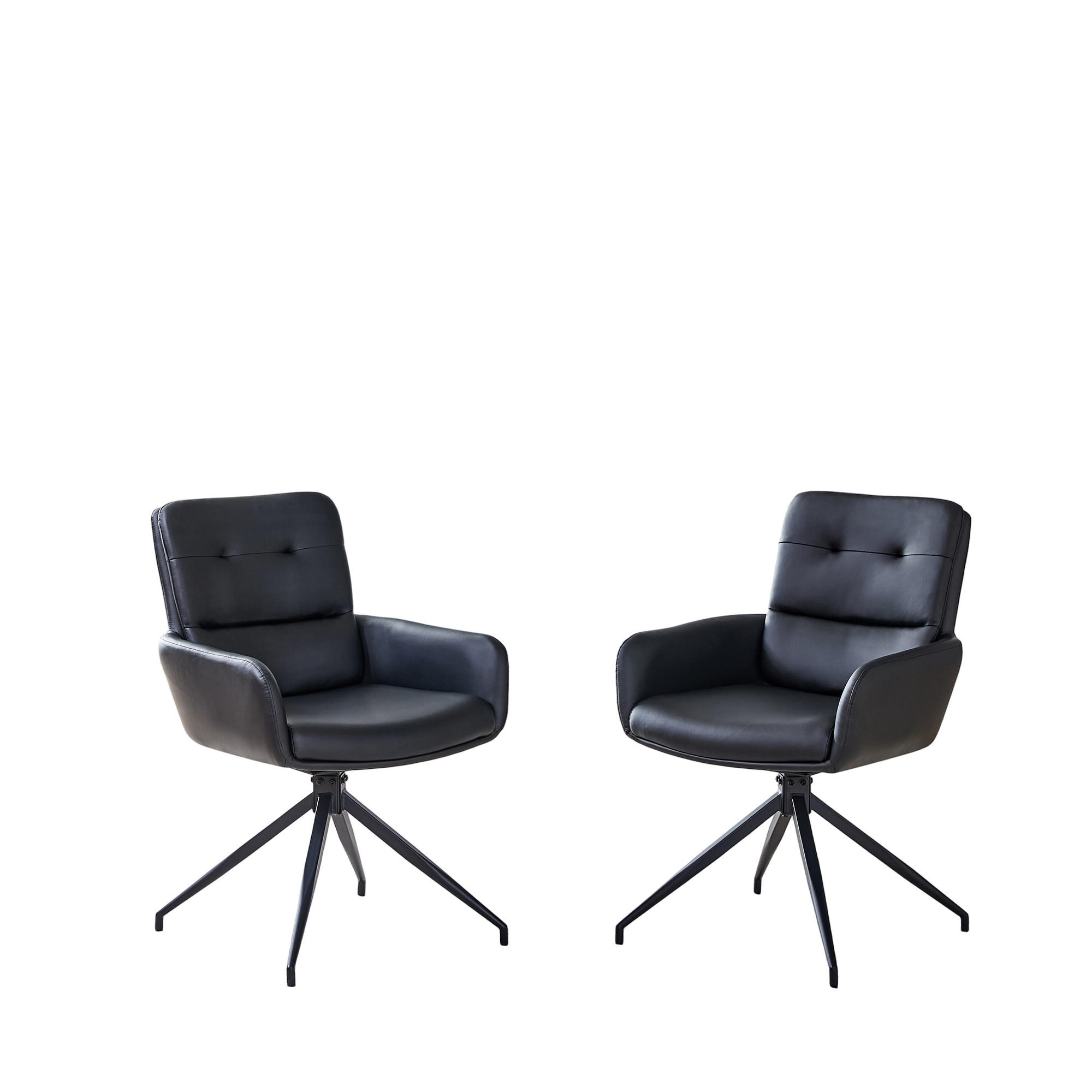 ComfortXL Armlehnstuhl-Set Schwarz 50x85x55 cm