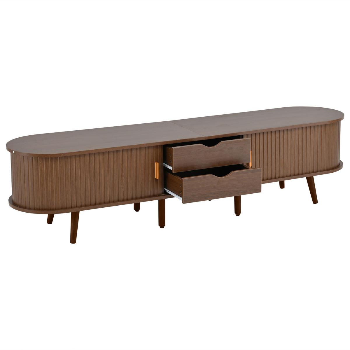TV-SCHRANK 170/40/42 cm Walnuss mit 2 Schubladen und 2 Schiebetüren - Nussbaumfarben, Holz/Holzwerkstoff (170/42/40cm) - Oxeza