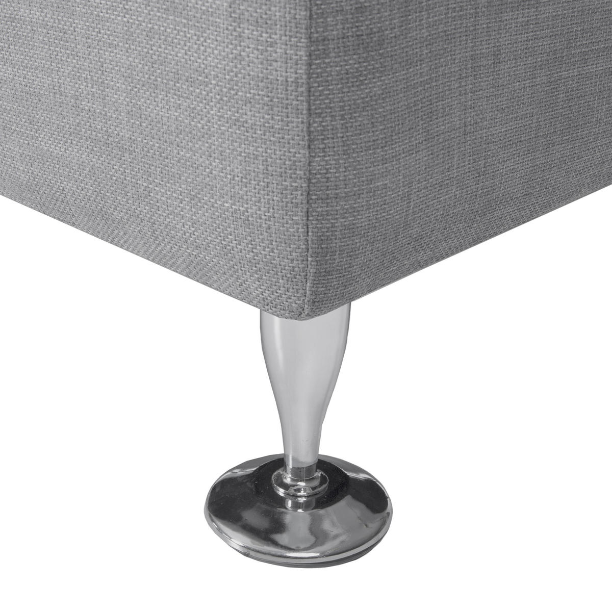 7-SITZER-SOFA mit Ottomane Polyester Grau Rotunde - Grau, Textil (448/76/236cm) - Beliani