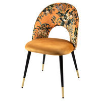 STUHL PRÊT-À-PORTER Samt Gelb 85 cm - Gelb/Goldfarben, Textil/Metall (48/83/49cm) - riess-ambiente