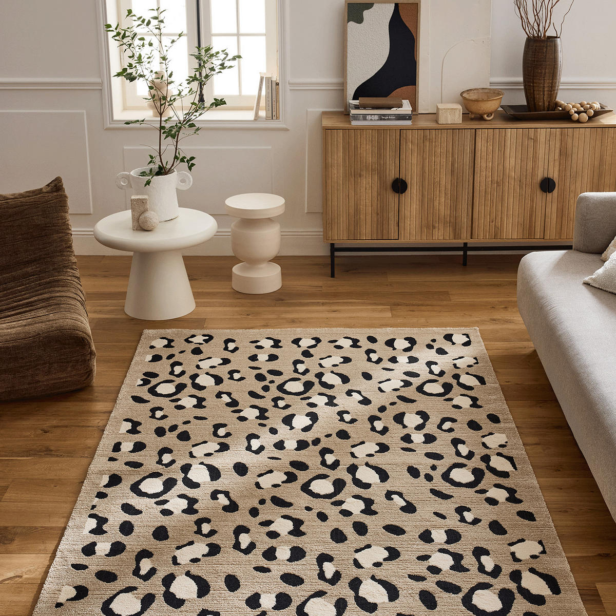 TEPPICH mit Leopardenmuster 120/160 cm Leovah Beige - Beige, Textil (120/160cm) - Nazar Rugs