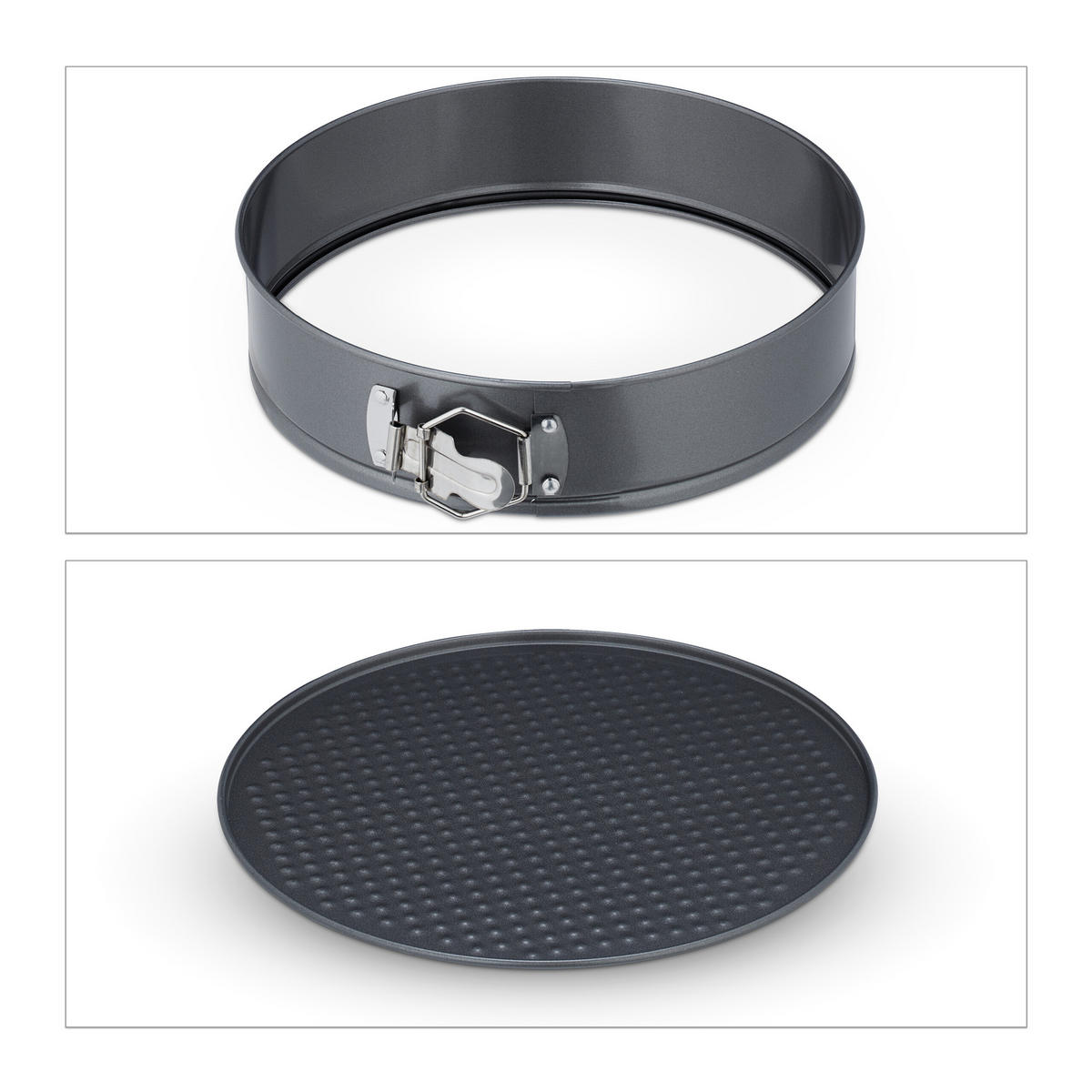 4XSPRINGFORM - Anthrazit, Metall (24/6.5/24cm) - Relaxdays