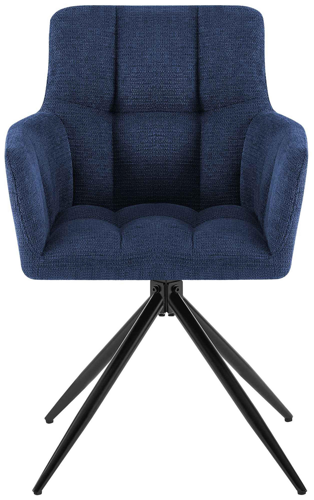 ESSZIMMERSTUHL Debas Stoff Dunkelblau Wohnzimmerstuhl - Dunkelblau, Textil (59/87/59cm) - DELUKE