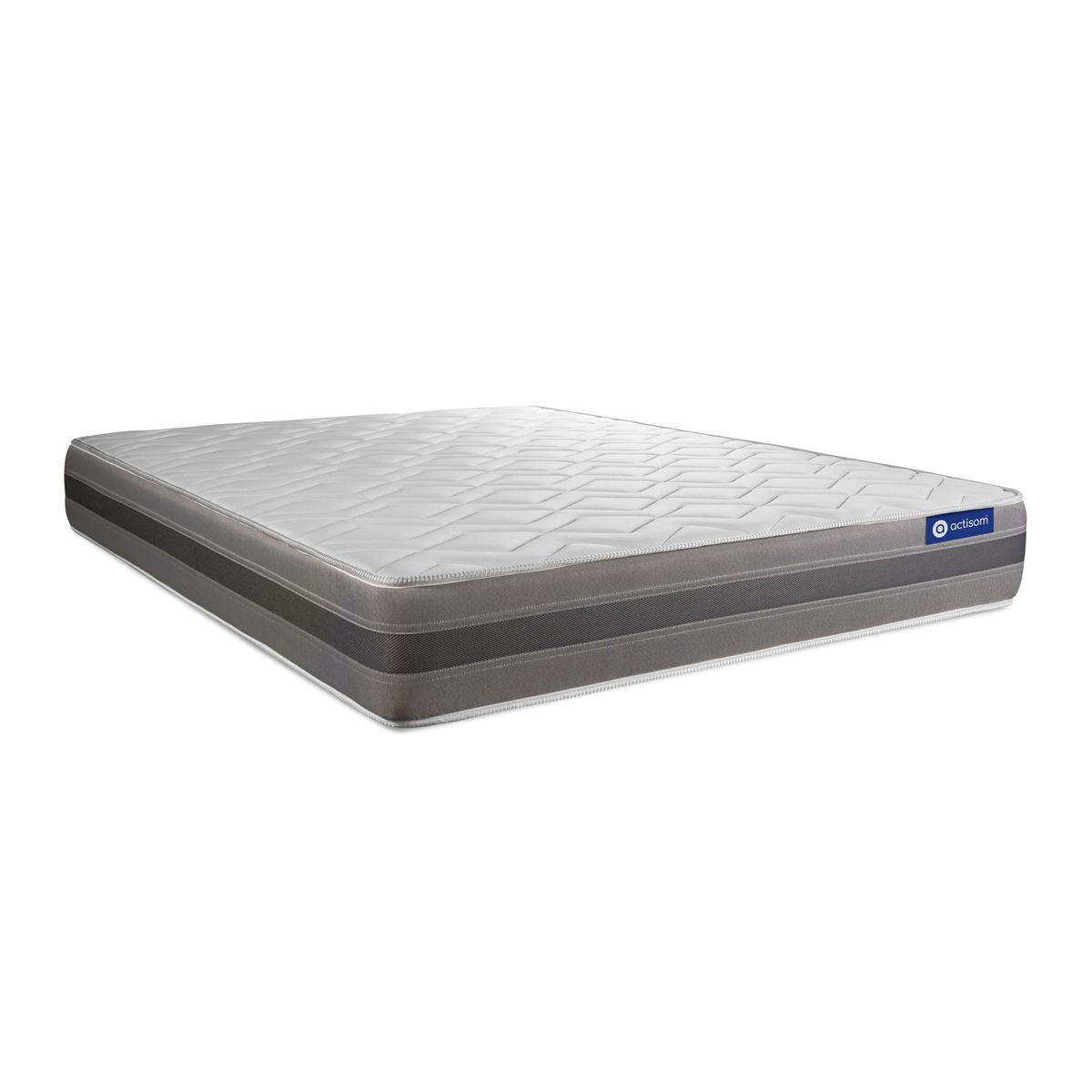 BETT Actimemo relax Memory-Schaum 130 x 200 cm h2 - Kit Bettgestell Weiß - Beige/Weiß, Karton/Holz (130/200cm) - ACTISOM