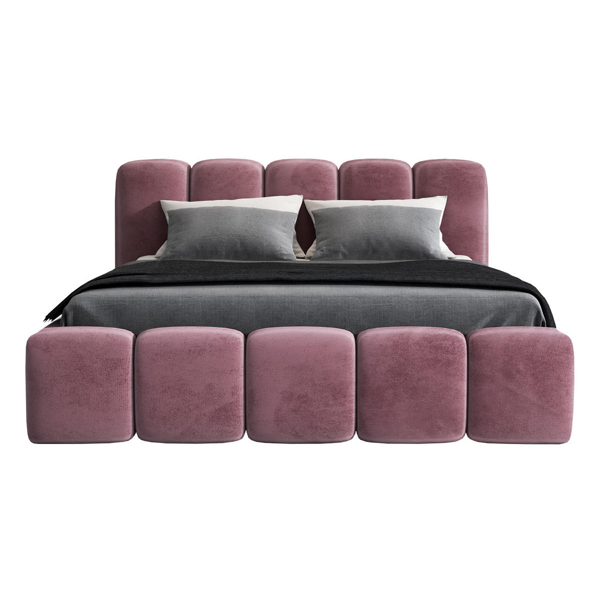 POLSTERBETT SONIC mit Matratze H2 140x200 Rosa - Rosa, Textil (140/200cm) - A&J MöbelLand