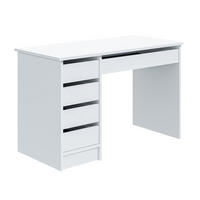 SCHREIBTISCH Offesio 5S Weiß 120/75/55 cm – modern mit Schubladen - Weiß, Holzwerkstoff (55/120/75cm) - AX Living