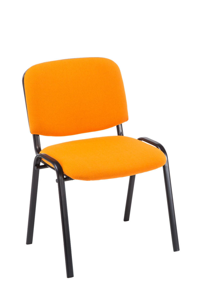 BESUCHERSTUHL Keen mit Stoffbezug, Gestell Schwarz / Bezug Orange - Schwarz/Orange, Textil/Metall (53/83/53cm) - TPFLiving