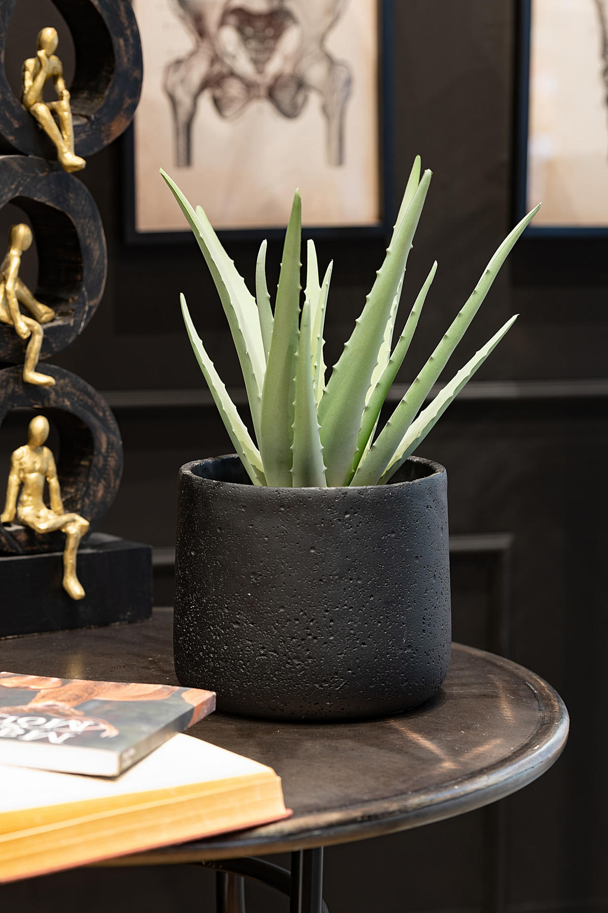 BLUMENTOPF POTINE - Töpferei - Schwarz - L - Ø 19 cm - Schwarz, Keramik (19/17cm) - J-Line