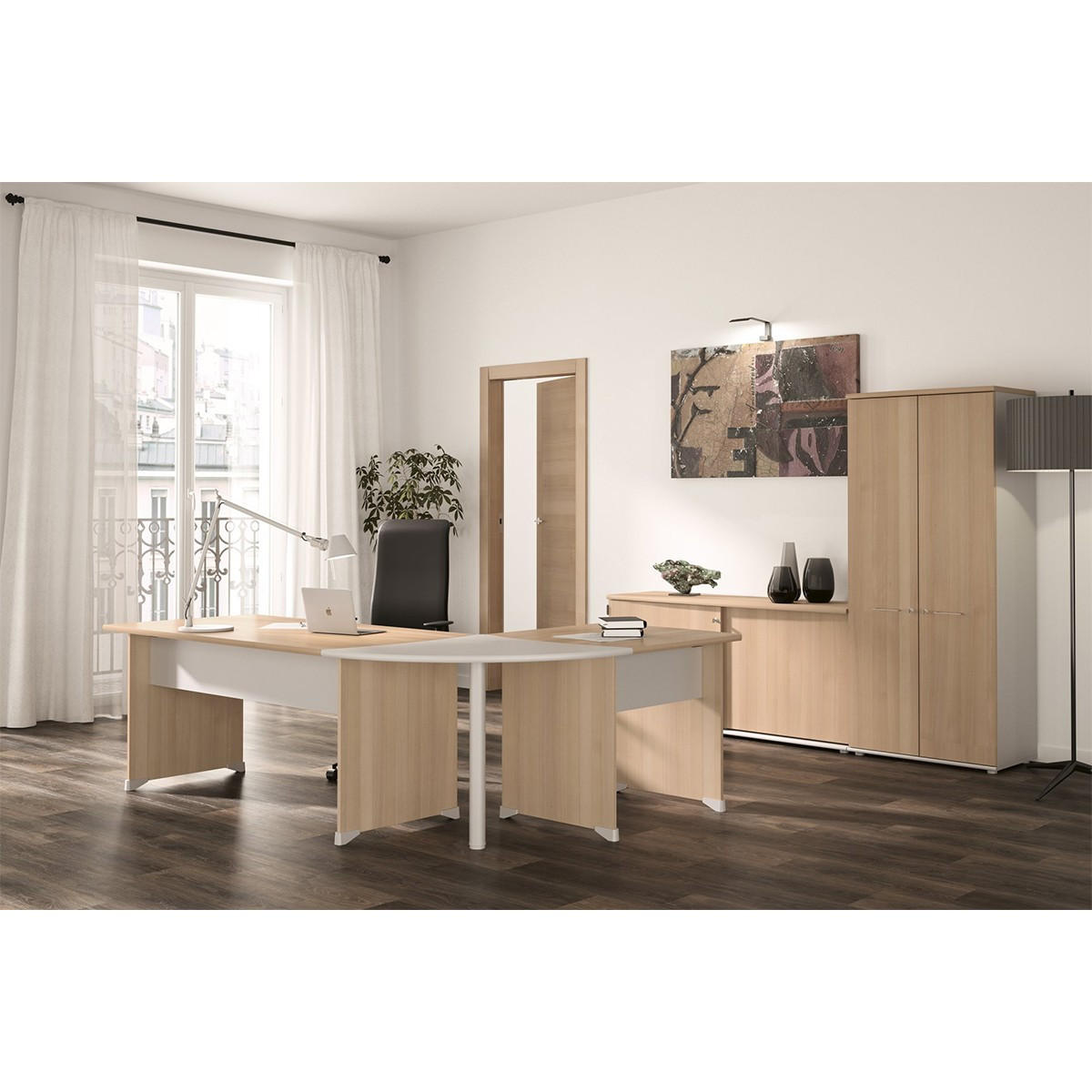 KLEIDERSCHRANK 2 Türen L80 Jazz - Französische Herstellung - 80/48/183 cm - Eschefarben, Holzwerkstoff (80/183/80cm) - Calicosy