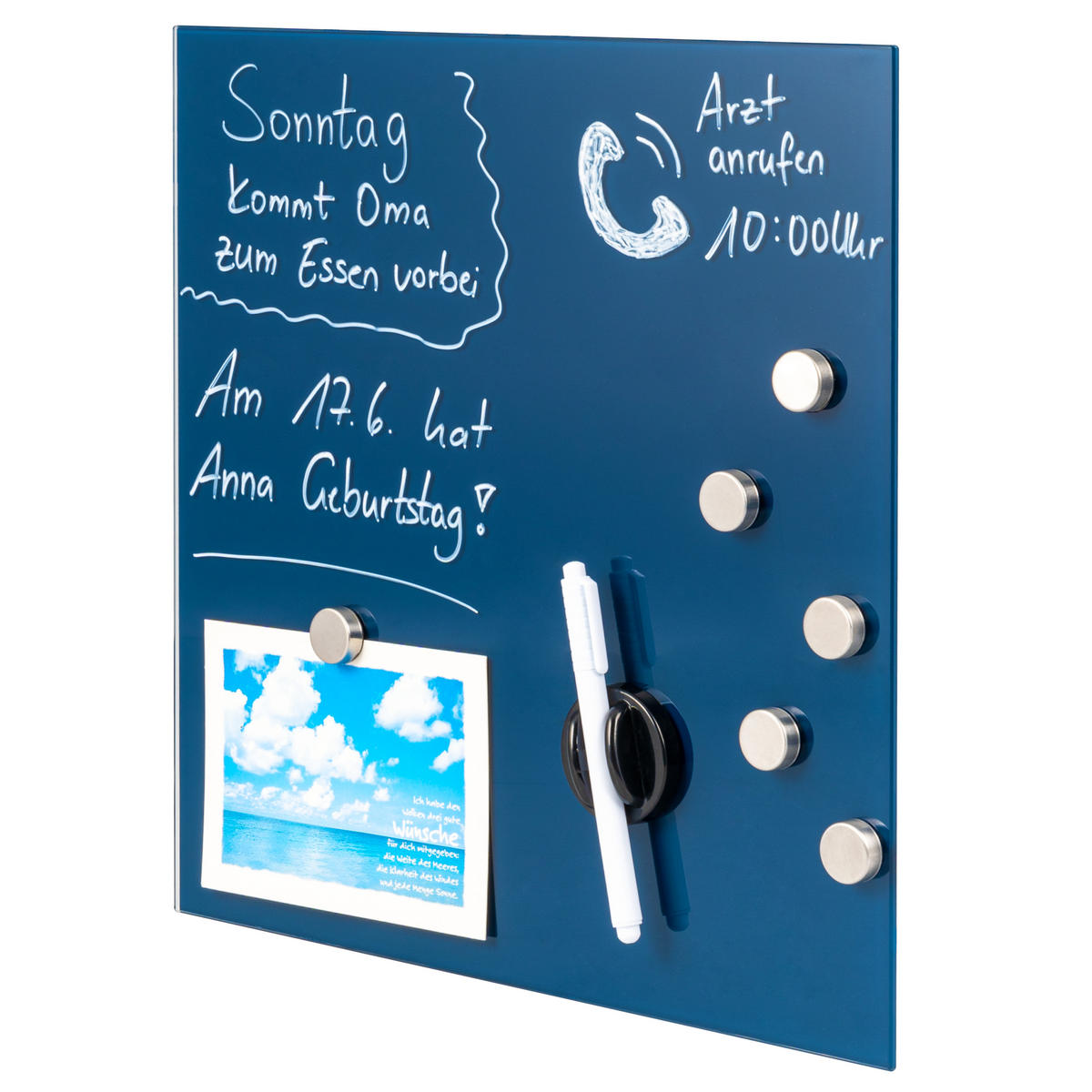 MAGNETTAFEL, blau - Blau, Metall (35/35/0.45cm) - bremermann