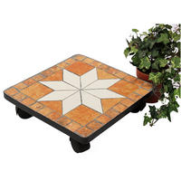BLUMENROLLER Mosaik 30 cm eckig 12026 - Schwarz, Metall (30/8/30cm) - DanDiBo