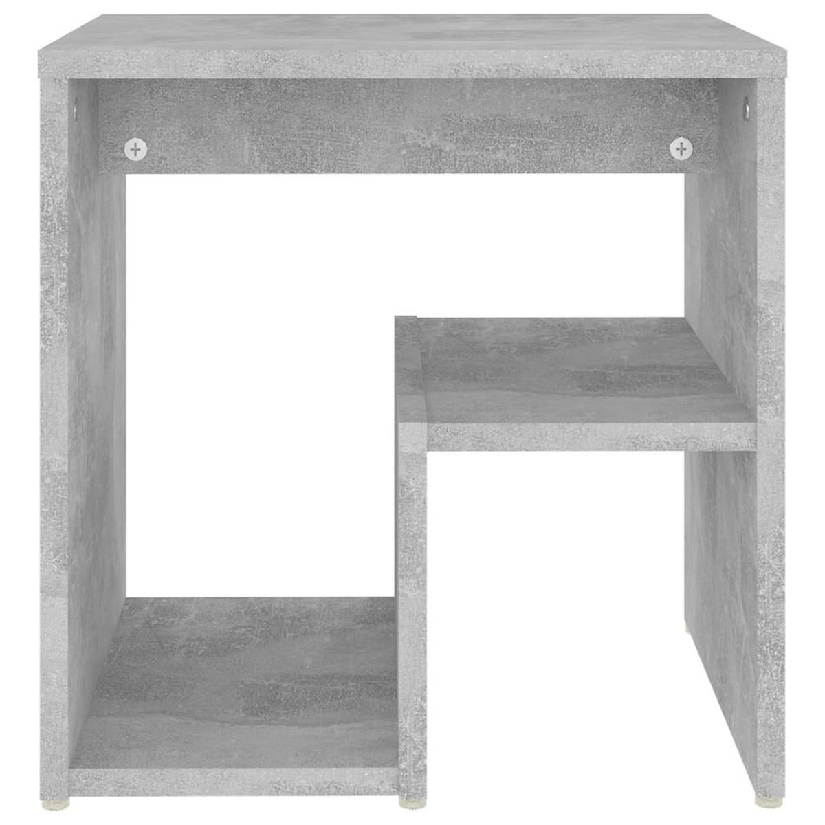 NACHTTISCH mit offenen Fächern 40/30/40 cm aus Holzwerkstoff in Betongrau - Hellgrau/Grau, Holz (40/40/30cm) - vidaXL