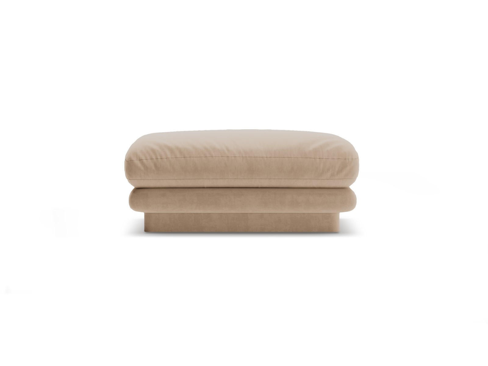 POUF Torino aus Samt sandfarben - Sandfarben, Textil (80/41/80cm) - Micadoni