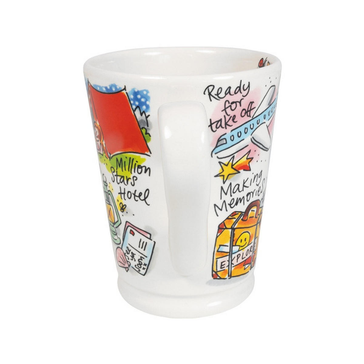 XL-BECHER Liebe zum Reisen in Bunt - 500 ml - Multicolor, Keramik (0.5L) - Blond Amsterdam