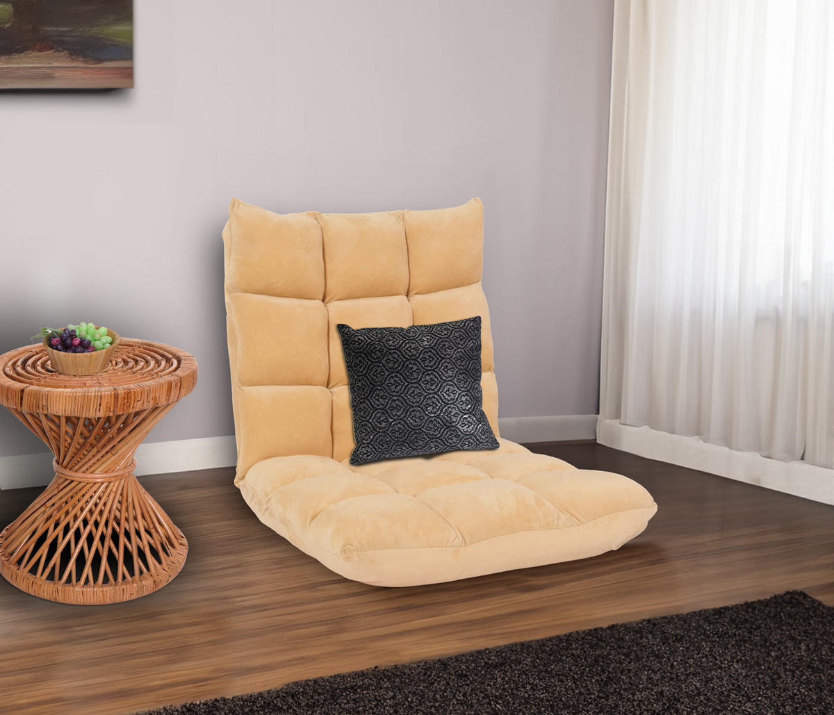 BODENSESSEL Beige - Beige, Textil (50/55/55cm) - MCW