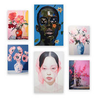 POSTER Set Mit 6 Blumengesicht In Vielseitiger Stil A3 & A4 Rahmenlos - Klar, Papier (29/3cm) - Nacnic