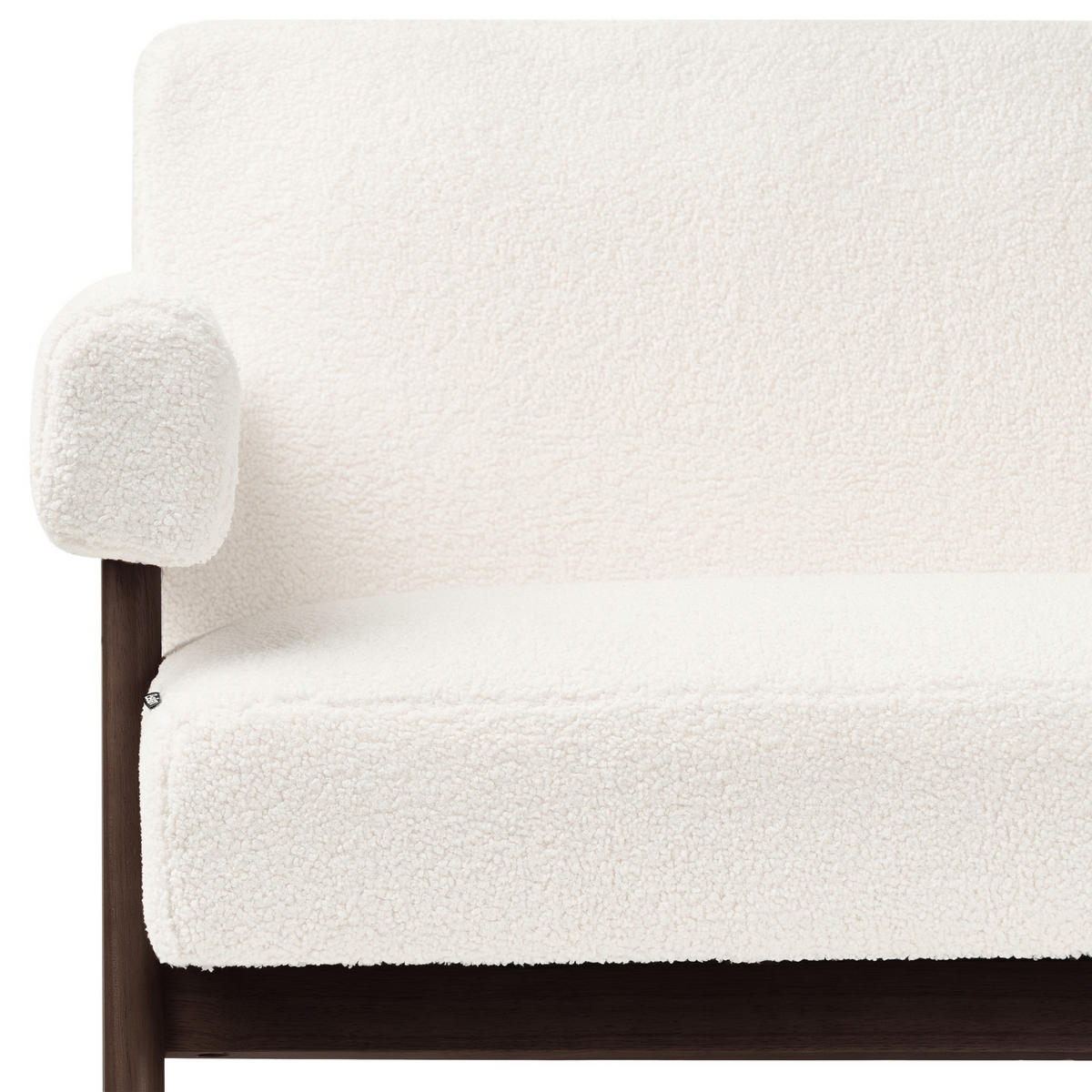 2-SITZER-SOFA Bouclé Cremeweiß/Dunkelbraun Tamre - Creme, Textil (148/79/78cm) - Beliani