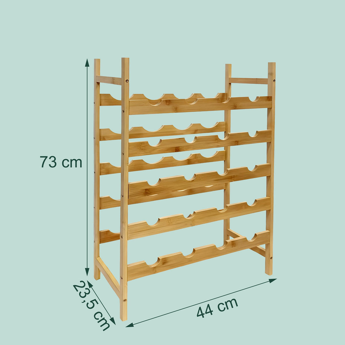 WEINREGAL - Hellbraun, Holz (45/73/45cm) - Relaxdays