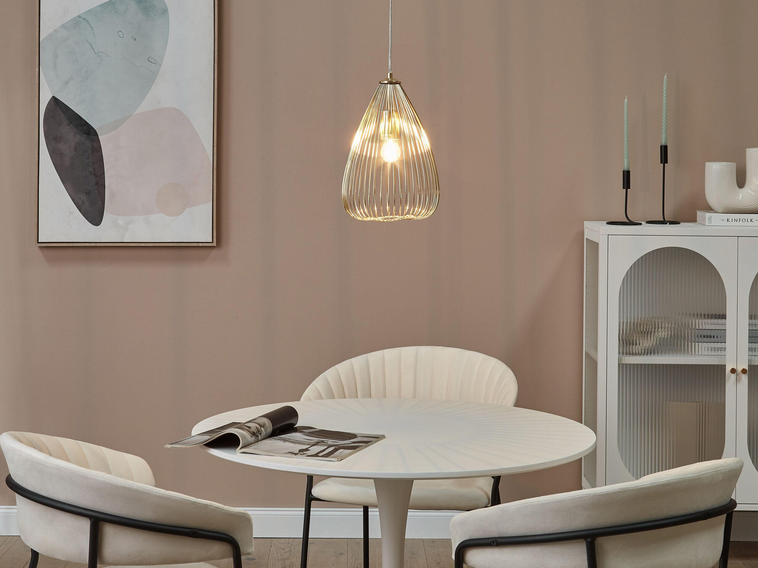 HÄNGELEUCHTE Conca 22/22/120 cm - Goldfarben, Metall (22/22/120cm) - Beliani