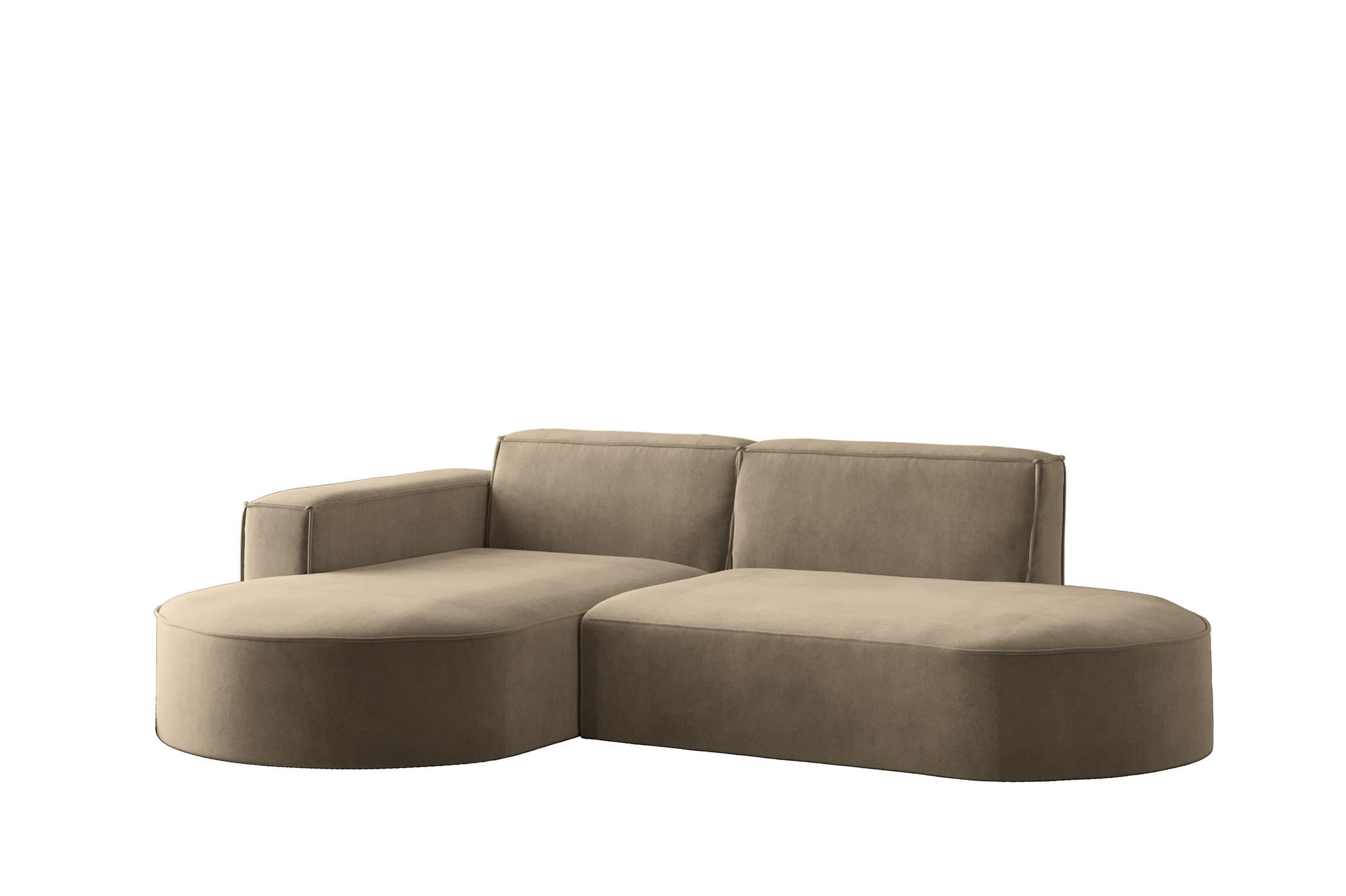 ECKSOFA Palma Xs In Noel - Braun, Holzwerkstoff/Textil (236/165cm) - Fun Möbel
