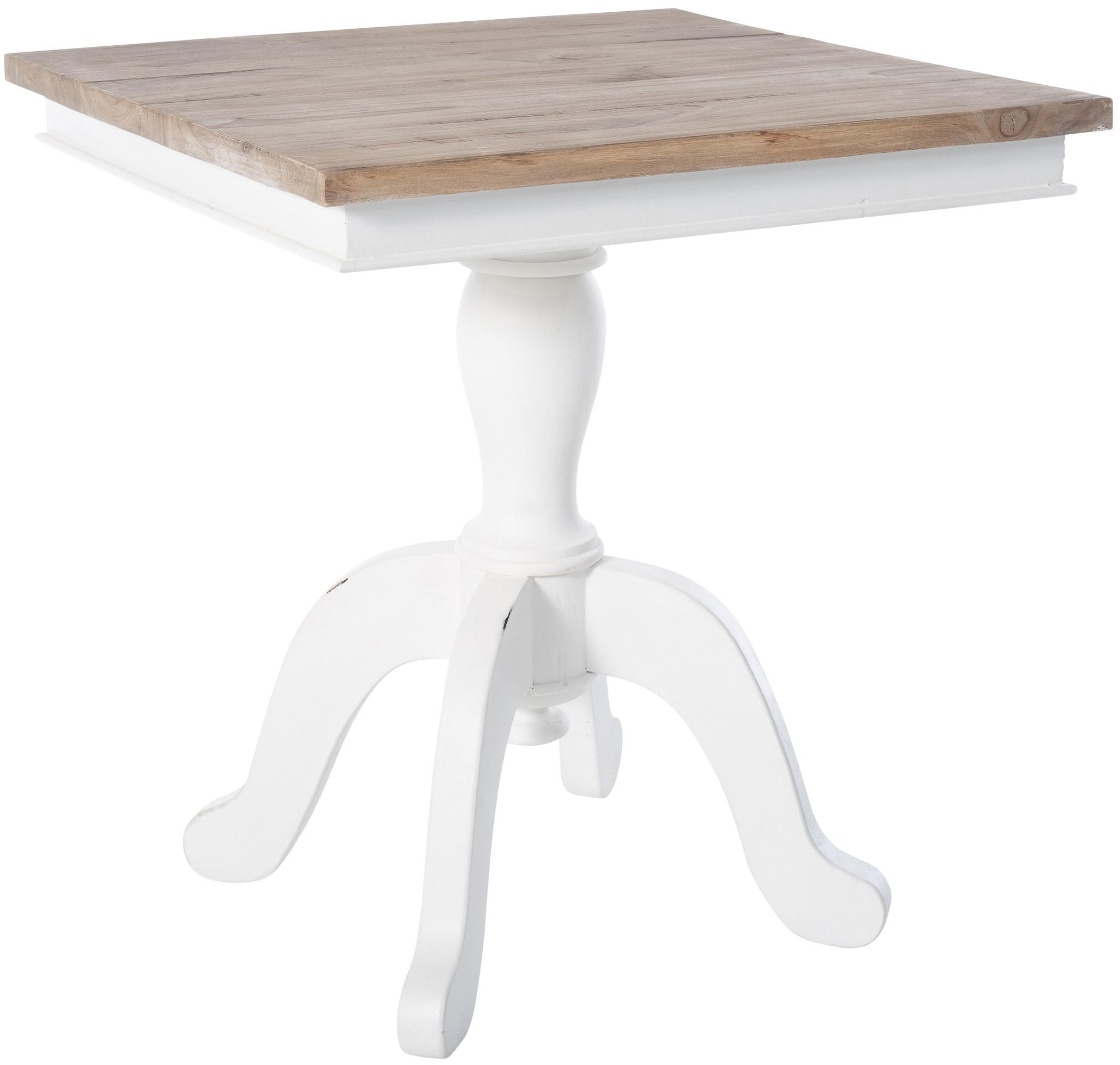 BEISTELLTISCH eckig 50/50/65 cm Holz natura/weiß - Eukalyptusholzfarben/Weiß, Holz (50/50/65cm) - CLP