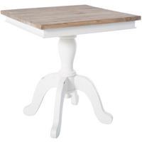 BEISTELLTISCH eckig 50/50/65 cm Holz natura/weiß - Eukalyptusholzfarben/Weiß, Holz (50/50/65cm) - CLP