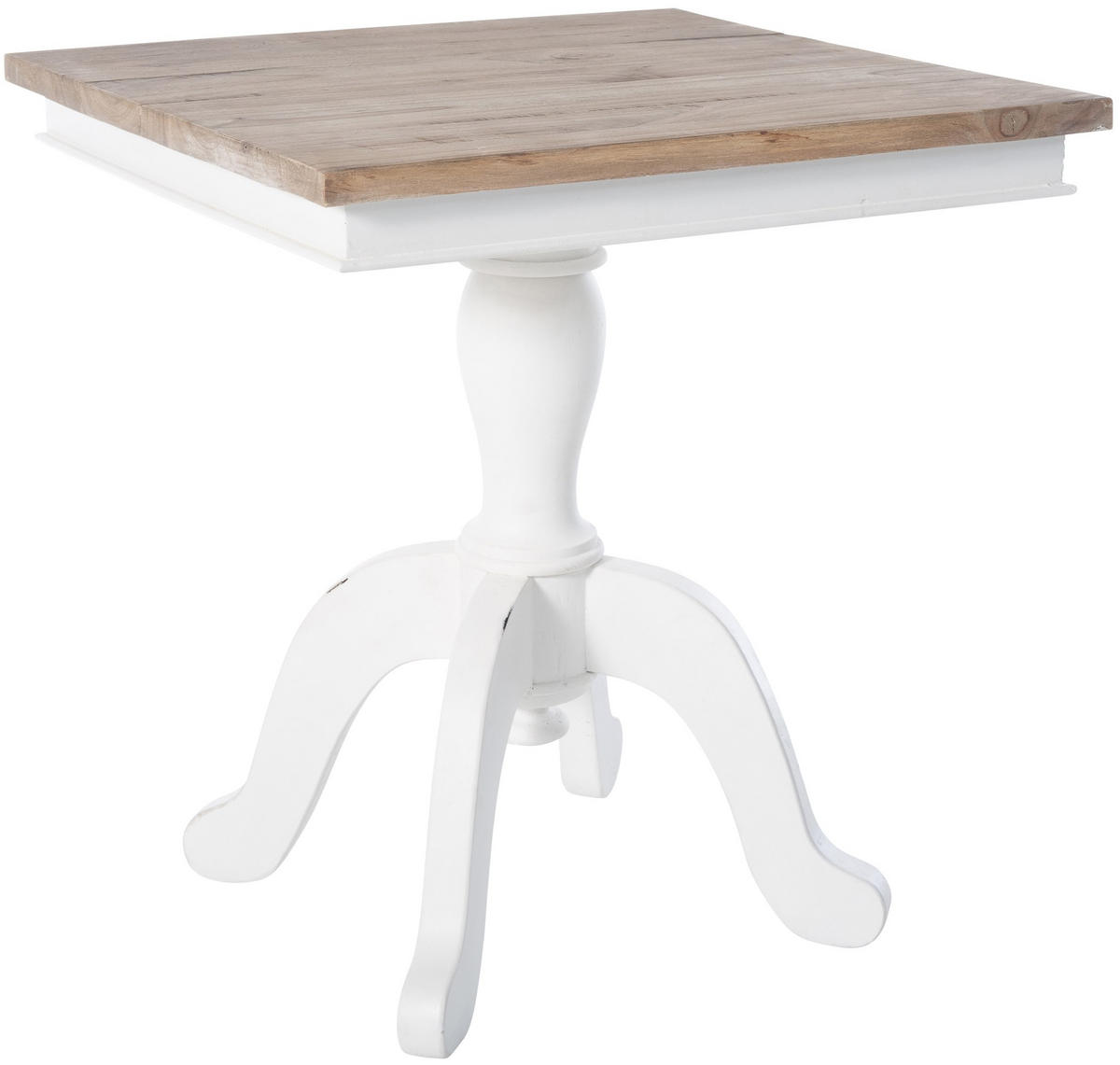 BEISTELLTISCH eckig 50/50/65 cm Holz natura/weiß - Eukalyptusholzfarben/Weiß, Holz (50/50/65cm) - CLP