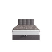 BOXBETT DUO 1 100x200 Cosmic 160, mit Matratze H3, Bonell und Topper, Hellgrau - Hellgrau, Holz/Kunststoff (100/200cm) - Bedante