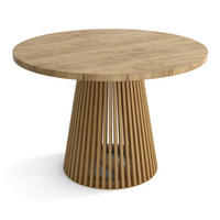 ESSZIMMERTISCH DUSTO, ausziehbarer Tisch Durchmesser:120 cm bis 220 cm, Wohnzimmertisch Farbe: CRAFT, mit Holzbeinen in Farbe Braun - Braun, Holzwerkstoff (120/120/79cm) - Sepro Meble