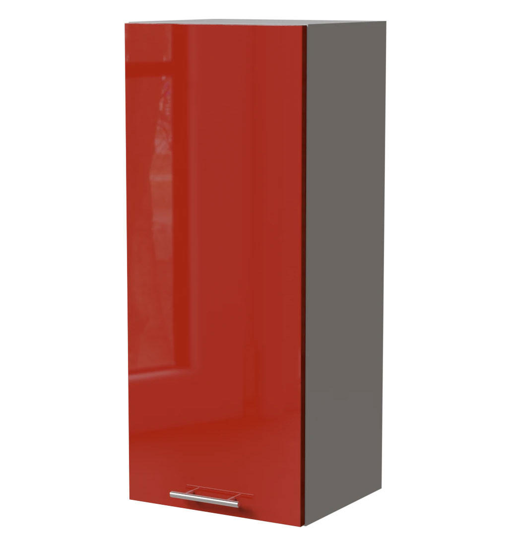 HÄNGESCHRANK Brerra W4/40 Grau / RAL 3002 karminrot Hochglanz 40 / 32,5 / 96cm - Rot/Grau, Holz/Holzwerkstoff (40/96/32.5cm) - Feldmann-Wohnen