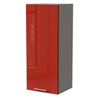 HÄNGESCHRANK Brerra W4/40 Grau / RAL 3002 karminrot Hochglanz 40 / 32,5 / 96cm - Rot/Grau, Holz/Holzwerkstoff (40/96/32.5cm) - Feldmann-Wohnen