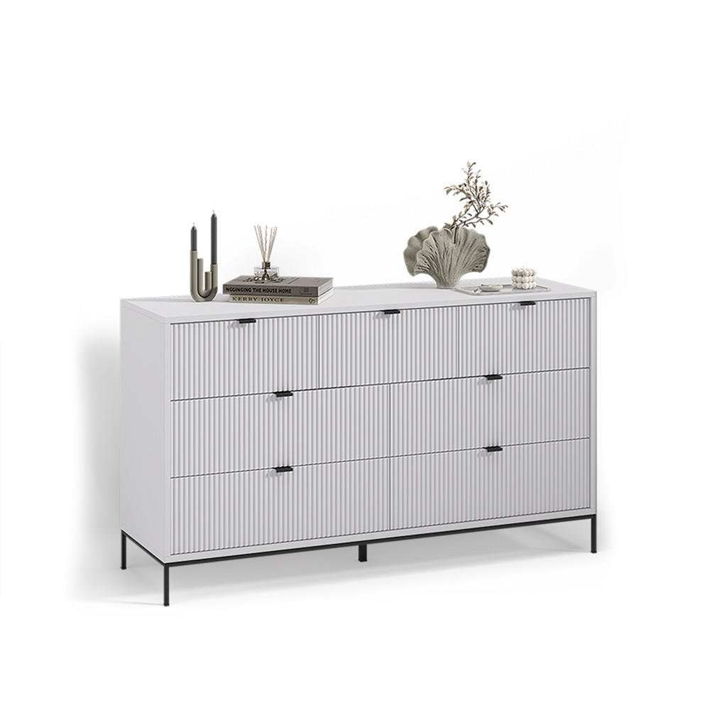 Livinity® PŘÍBORNÍK Aterno Bílá 42 x 81 cm se 7 zásuvkami