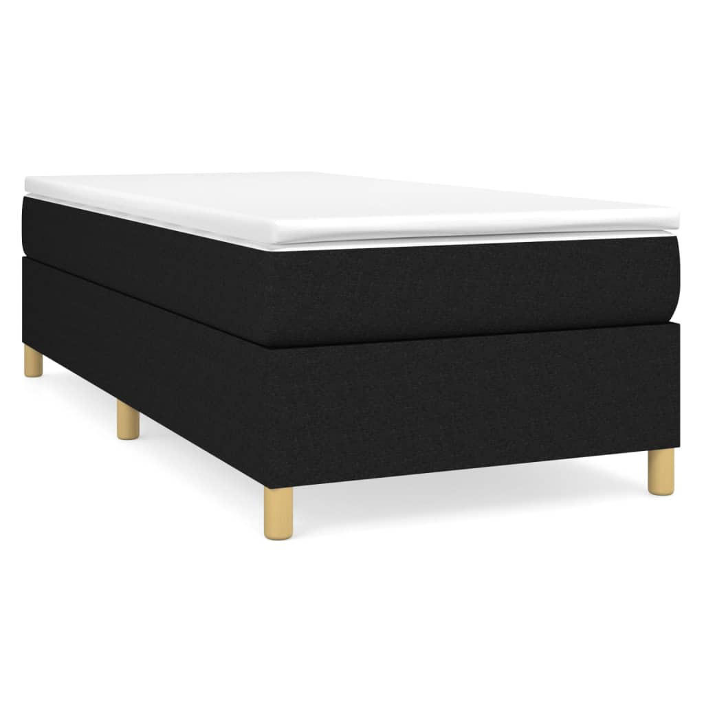 BOXBETT Mit Matratze Schwarz 90/200 Cm Stoff - Weiß, Textil (90/200cm) - vidaXL