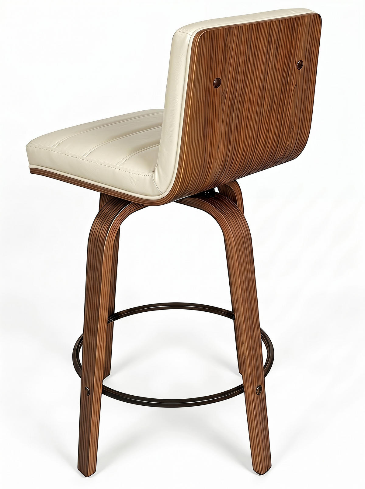 BARHOCKER DE-36437 mit geschwungenen Holzbeinen Creme - Creme, Holz (48/90/40cm) - ComfortXL