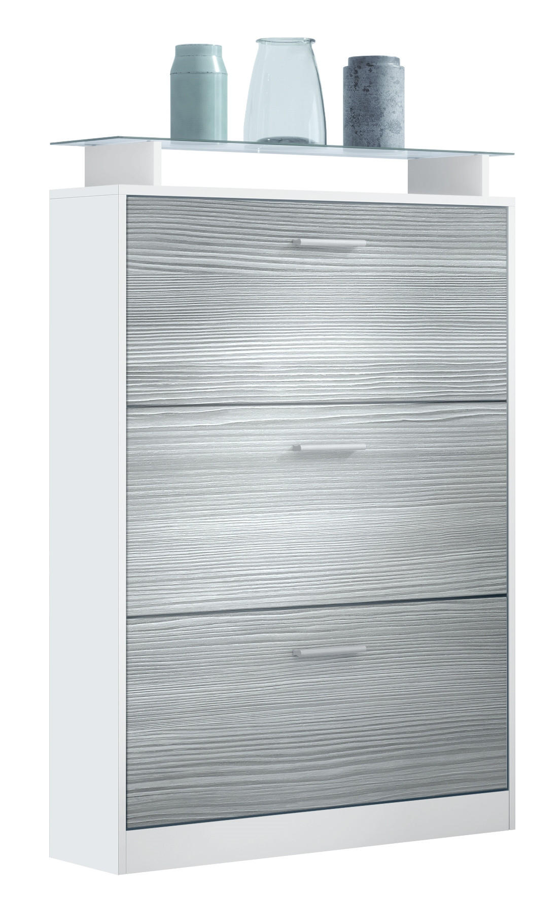 SCHUHSCHRANK Lavia Front in Avola-Anthrazit - Anthrazit, Holzwerkstoff (89/128/23cm) - Vladon