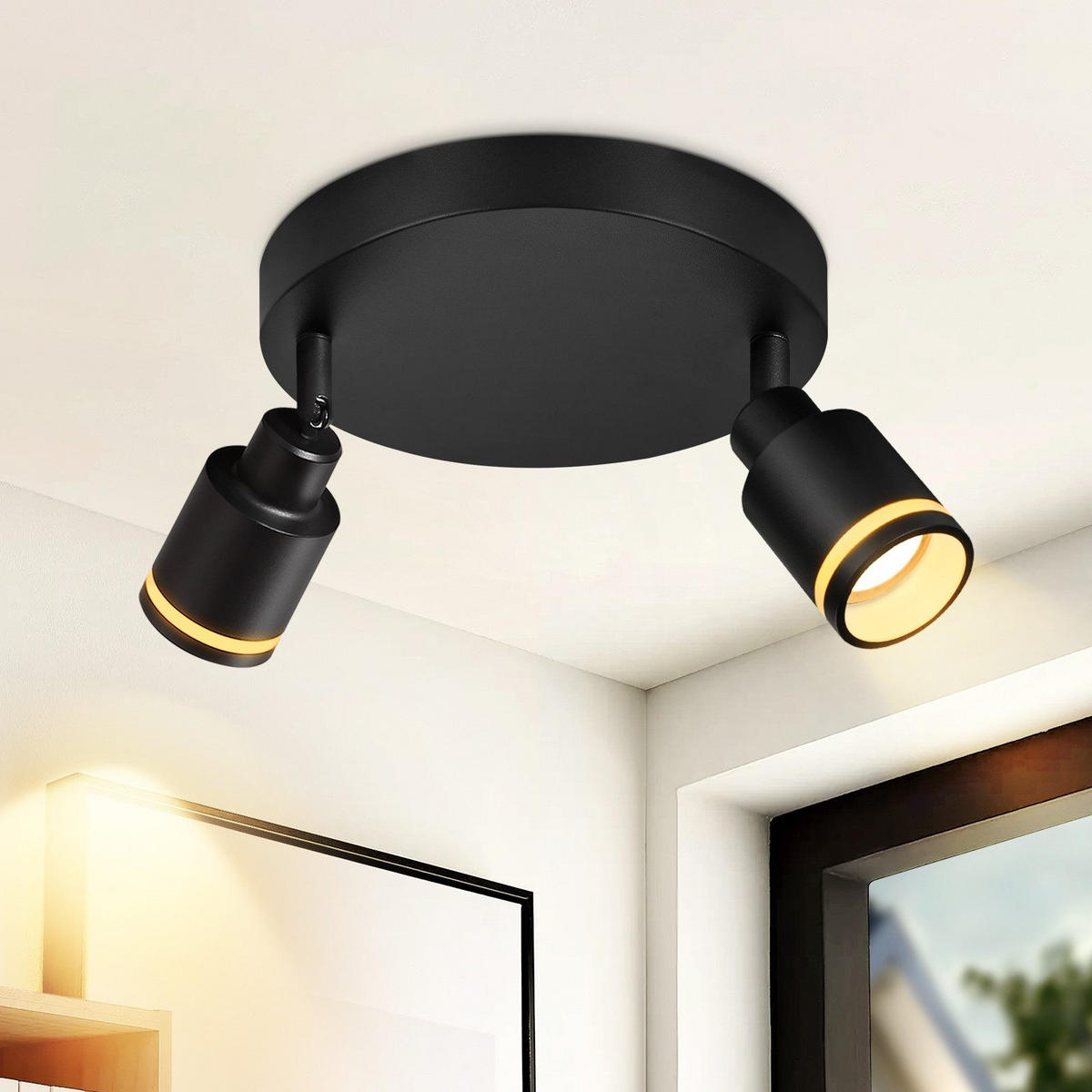 STRAHLER Fülle 2-flammig 20/20/15.7 cm - Schwarz, Metall (20/20/15.7cm) - ZMH