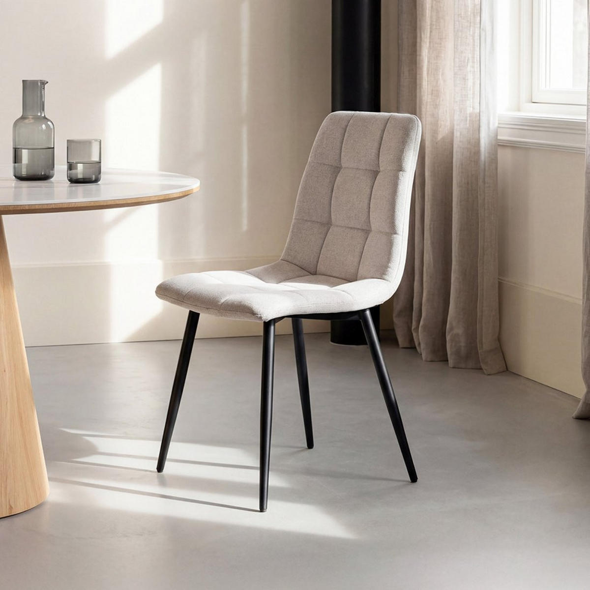 ESSZIMMERSTUHL Ailan Grau 43 cm x 88 cm 4er-Set - Grau, Textil (43/88/56cm) - Klast Home