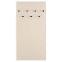 WANDGARDEROBE Caletto Beige mit 6 Haken 68 cm - Beige/Schwarz, Holzwerkstoff (68/137/2cm) - Selsey