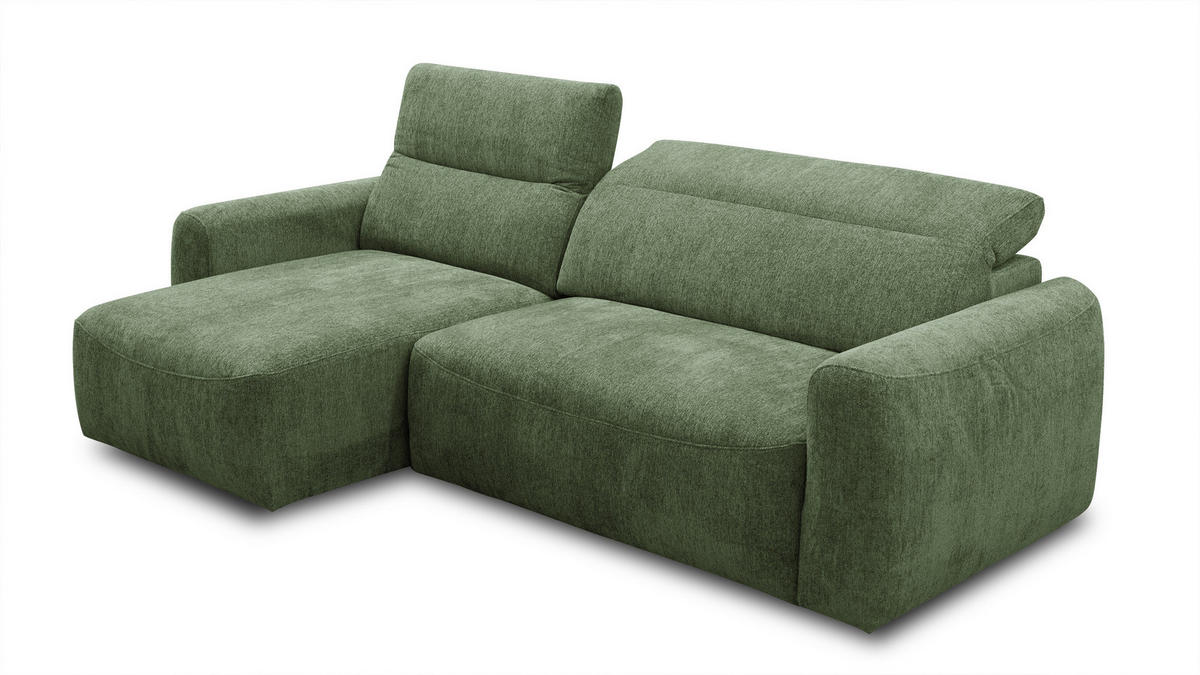 ECKSOFA NERO 4-Sitzer, dunkelgrün - Dunkelgrün/Schwarz, Holz/Textil (272/81/159cm) - Courtois Laville