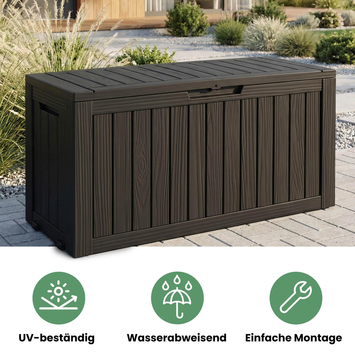 GARTENBOX 272L Schwarz - Schwarz, Kunststoff (114/57.5/46.3cm) - Akord