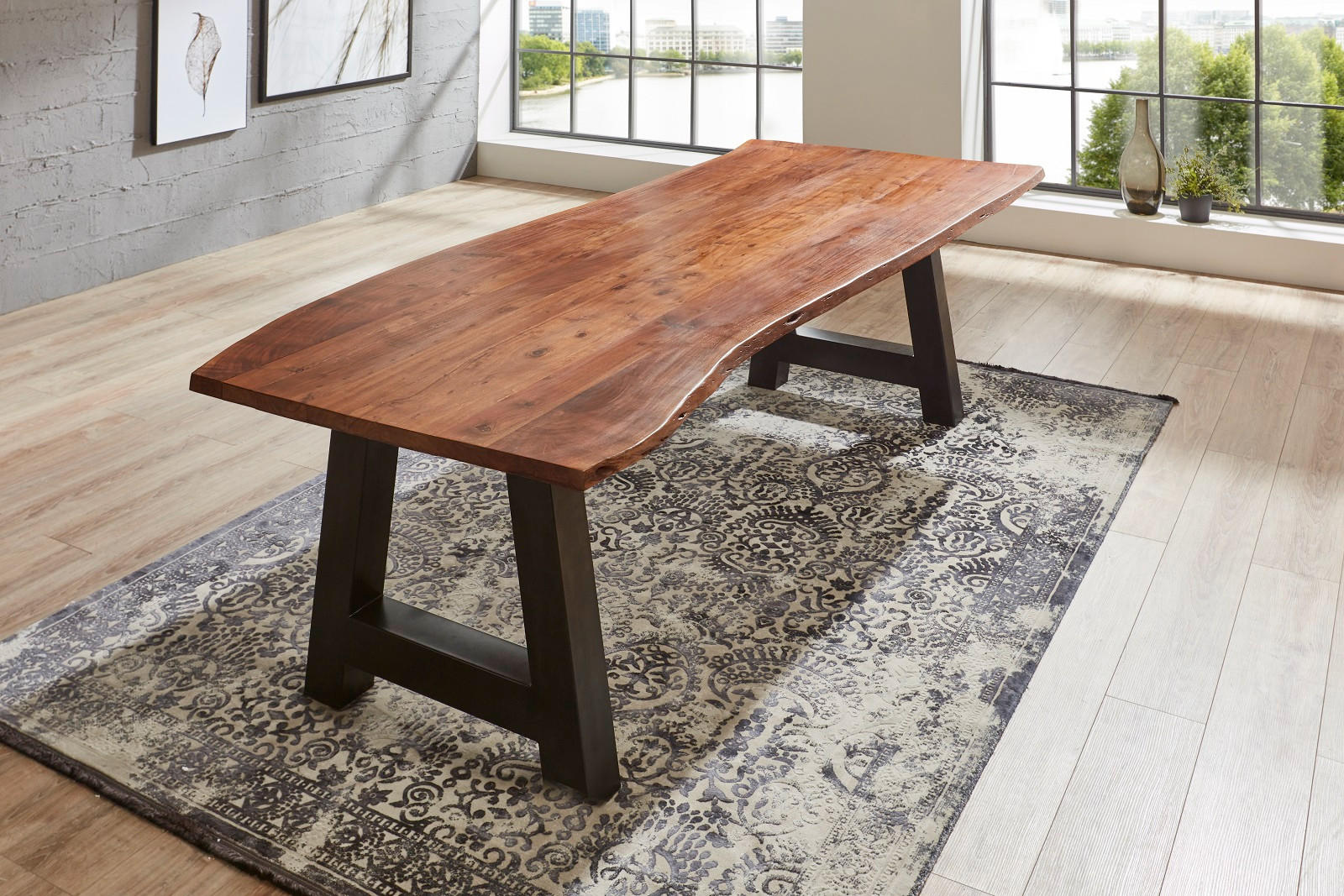 ESSTISCH ADELAIDE - Schwarz/Braun, Holz/Metall (90/180/77cm) - SAM